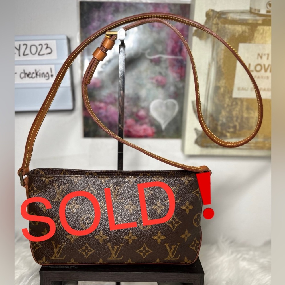 Louis Vuitton Trotteur Handbag Monogram Canvas Brown